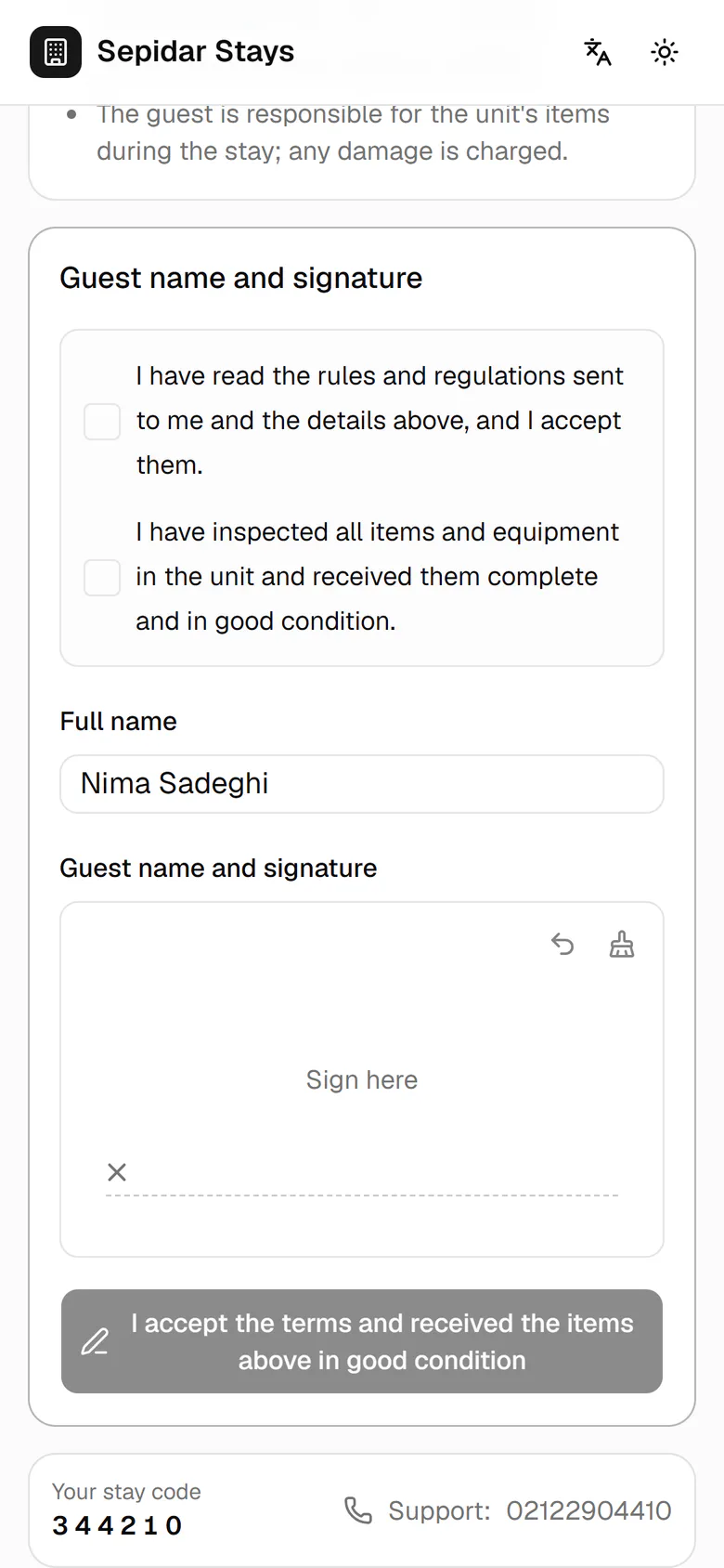 Check the full name and correct it if needed.
