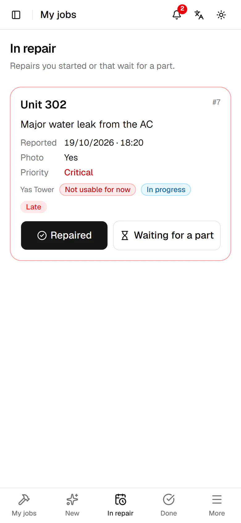 Done shows the jobs of the last thirty days.