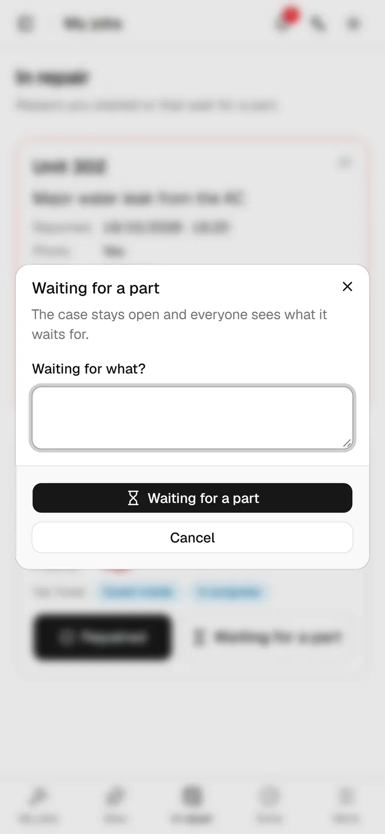 Write what you are waiting for and when it arrives.
