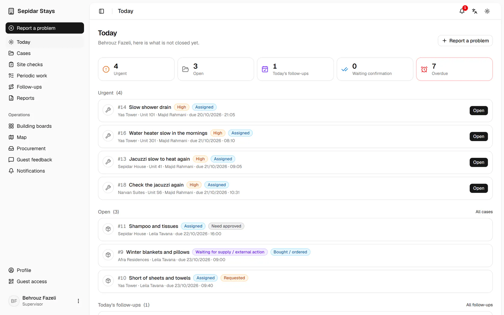 Open Reports from the side menu.